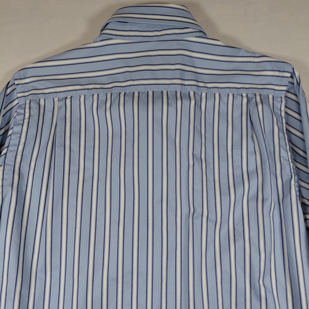 Ezra Fitch Abercrombie & Fitch Mens Large Blue Striped Long Sleeve Button Down - Picture 6 of 12